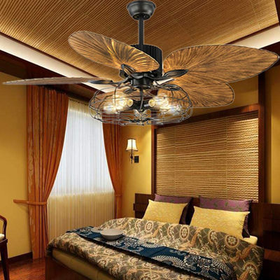 European-style retro ceiling fan remote control Ceiling Fans Restaurant Living Room ceiling light with fan(WH-CLL-12)