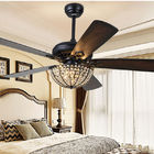 52 inch Retro Ceiling Fan Lamp with Light 110v Remote Control 5 Light Fixture Wood Lamp(WH-CLL-15)