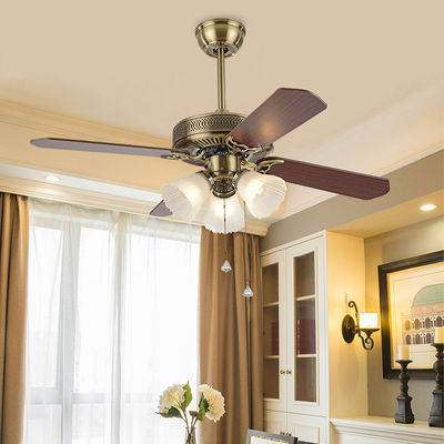 110V 220V Wood ceiling fan lamp remote control dimming 42 inch  for restaurant Living room led ceiling fan (WH-CLL-16)