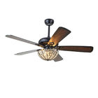 52 inch Retro Ceiling Fan Lamp with Light 110v Remote Control 5 Light ceiling fan crystal chandelier(WH-CLL-26)