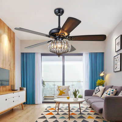 52inch Ceiling Fans Lamps Wood Modern Crystal Pendant Fan Lights Bedroom Living ceiling fan crystal chandelier（WH-CLL-27