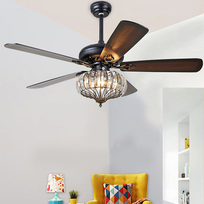 52inch Ceiling Fans Lamps Wood Modern Crystal Pendant Fan Lights Bedroom Living ceiling fan crystal chandelier（WH-CLL-27