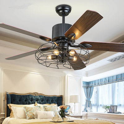 52 inch retro fan lamp Invisible leaves remote control ceiling fan with light(WH-CLL-30)