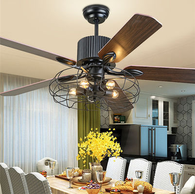 52 inch retro fan lamp Invisible leaves remote control ceiling fan with light(WH-CLL-30)