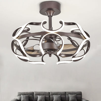 Nordic Invisible Fan lights Frequency Conversion Chandelier with Remote Control retractable ceiling fan((WH-VLL-06)