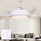 ceiling fan remote control light invisible retractable 42 inch retro fan leaf fan with light(WH-VLL-08)