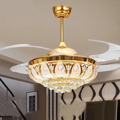 Ceiling fans Nordic Modern crystal light christmas decorations for home living room hotel  Ceiling Fan lamp(WH-VLL-10)