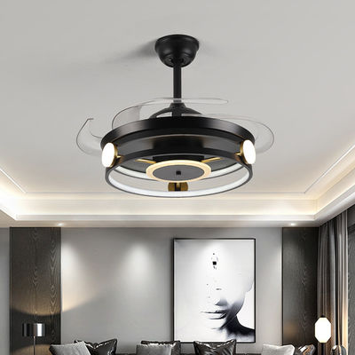 Nordic Ceiling Fan with Lights Invisible Retractable Blade Industrial retractable ceiling fan Light(WH-VLL-20)