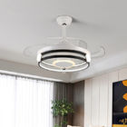 Nordic Ceiling Fan with Lights Invisible Retractable Blade Industrial retractable ceiling fan Light(WH-VLL-20)