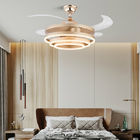 LED Fan Light Dining Room Living Room Bedroom LED with Electric Fan Light Invisible Ceiling Fan with Lights（WH-VLL-24)