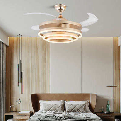 LED Fan Light Dining Room Living Room Bedroom LED with Electric Fan Light Invisible Ceiling Fan with Lights（WH-VLL-24)