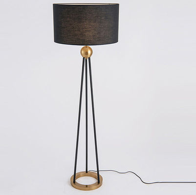 American Retro Floor Lamp For Living Room Black Fabric Shade Nordic Villa Hotel Hadley Floor Lamp(WH-MFL-147)