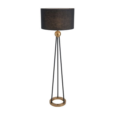 American Retro Floor Lamp For Living Room Black Fabric Shade Nordic Villa Hotel Hadley Floor Lamp(WH-MFL-147)