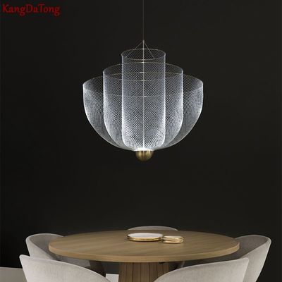 Designer Golden Grid Led Chandelier Postmodern Metal Bedroom chandelier Meshmatics Chandelier(WH-MI-83)