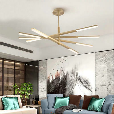 Modern Luster Multiple Long Rod 4/6/8 Head Metal LED scandinavian Stacked LED Chandelier(WH-MI-87)