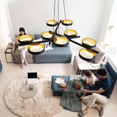 Nordic creative Black/White LED chandelier lighting Modern Guide Ring 9-Light LED Chandelier(WH-MI-89)