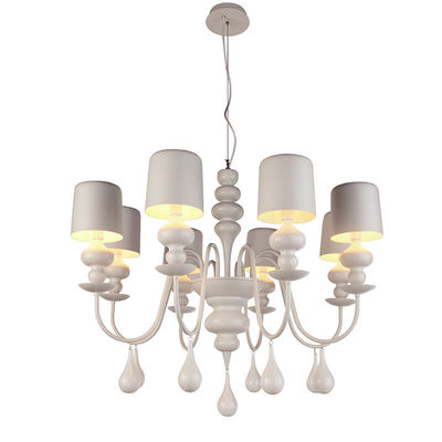 European style modern living room dining hall bedroom White Chandelier Eva 10 Light Chandelier(WH-MI-100)