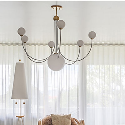 Nordic medieval elbow chandeliers lights bedroom living room White LED Chandelier（WH-MI-105)