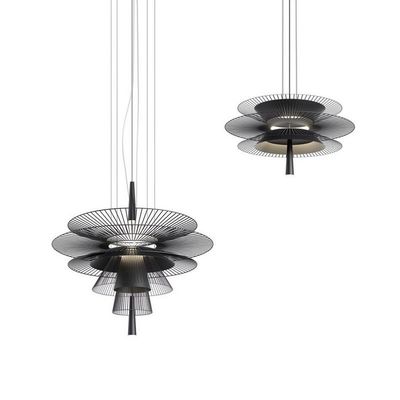 Postmodern Simple Iron Wire Hollow Flying Saucer Black Gravity Chandelier(WH-MI-106)