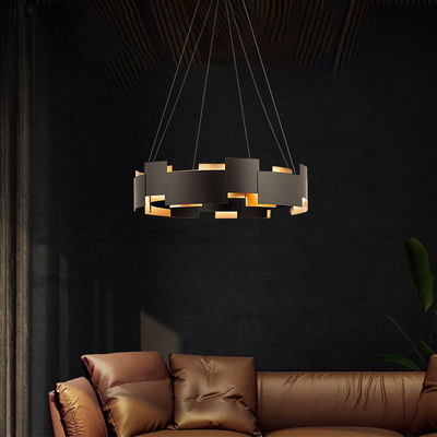 Art Deco Led Pendant Lights Living Dining Room round Moderne Oval LED Chandelier（WH-MI-114)