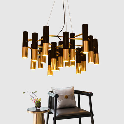 Postmodern living room chandelier cylinder combination Ike Round Vintage Loft Chandelier（WH-MI-123)