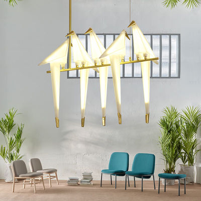 Nordic Gold Bird Cage pendant light Living room Bedroom Perch origami bird chandelier(WH-MI-127)