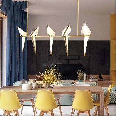 Nordic Gold Bird Cage pendant light Living room Bedroom Perch origami bird chandelier(WH-MI-127)