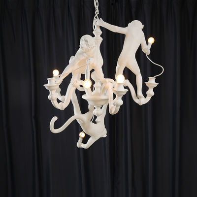 SELETTI White Monkey Chandeliers Atmosphere Lamp Living Room Home Decor Black industrial chandelier(WH-MI-128）