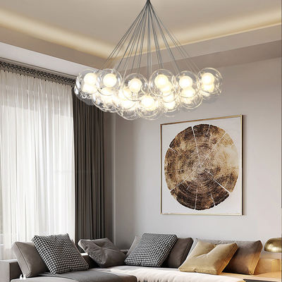 Nordic Clear Glass Ball Chandelier Restaurant Living Room Kid Room Chandelier 28.61 Round Pendant Chandelier（WH-MI-129)