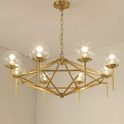 Gold wrought iron chandelier Glass Ball Montview Chandelier(WH-MI-137)