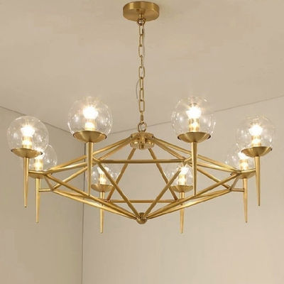 Gold wrought iron chandelier Glass Ball Montview Chandelier(WH-MI-137)