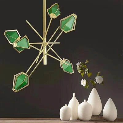 Modern LED Spiral Gold LED Pendant Light Lighting Green living room chandelier Harlow Small Chandelier(WH-MI-139)