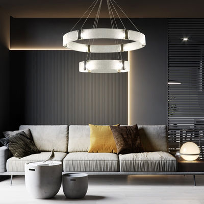 Post-modern Glass Luxury LED Pendant Lights Living Room Restaurant Parallel Ring LED Chandelier(WH-MI-144)