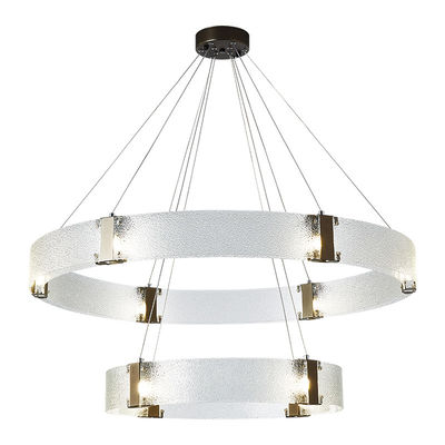 Post-modern Glass Luxury LED Pendant Lights Living Room Restaurant Parallel Ring LED Chandelier(WH-MI-144)