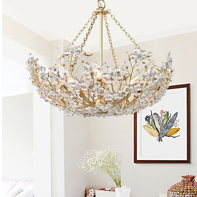 Gold crystal chandelier lights for living room tree branch Cheshire Basin Chandelier(WH-MI-155)