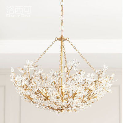 Gold crystal chandelier lights for living room tree branch Cheshire Basin Chandelier(WH-MI-155)