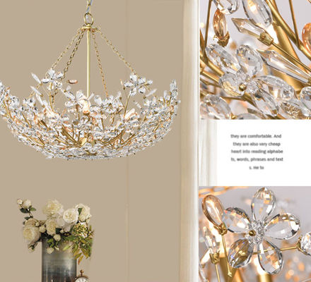 Gold crystal chandelier lights for living room tree branch Cheshire Basin Chandelier(WH-MI-155)