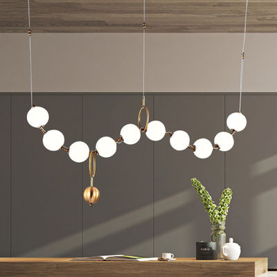 Showroom Hall Personality Bubble Lamps Luxury Simplicity Pearl Necklace Long LED Chandelier(WH-MI-157)
