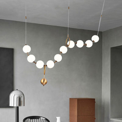 Showroom Hall Personality Bubble Lamps Luxury Simplicity Pearl Necklace Long LED Chandelier(WH-MI-157)