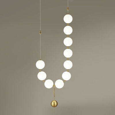 Showroom Hall Personality Bubble Lamps Luxury Simplicity Pearl Necklace Long LED Chandelier(WH-MI-157)