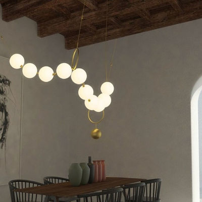 Showroom Hall Personality Bubble Lamps Luxury Simplicity Pearl Necklace Long LED Chandelier(WH-MI-157)
