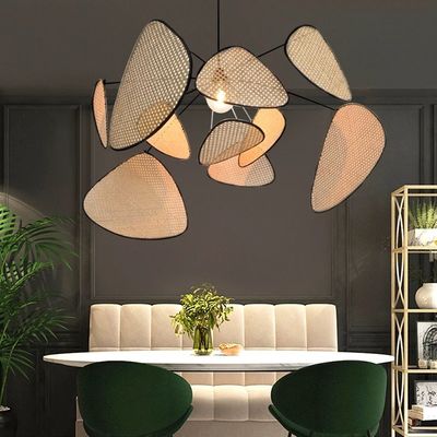 Rural Hand Made Rattan Pendant lights Southeast Asia Suspension Screen Cannage Chandelier（WH-MI-167)