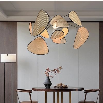 Rural Hand Made Rattan Pendant lights Southeast Asia Suspension Screen Cannage Chandelier（WH-MI-167)