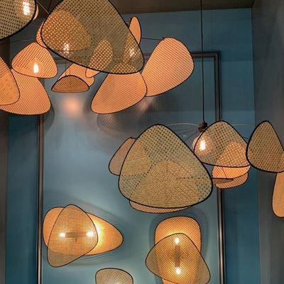 Rural Hand Made Rattan Pendant lights Southeast Asia Suspension Screen Cannage Chandelier（WH-MI-167)