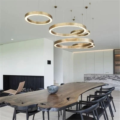 Customized LED chandelier light OEM ODM ring drop lamp circle Chandelier Mahlu Chandelier(WH-MI-170)