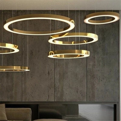 Customized LED chandelier light OEM ODM ring drop lamp circle Chandelier Mahlu Chandelier(WH-MI-170)