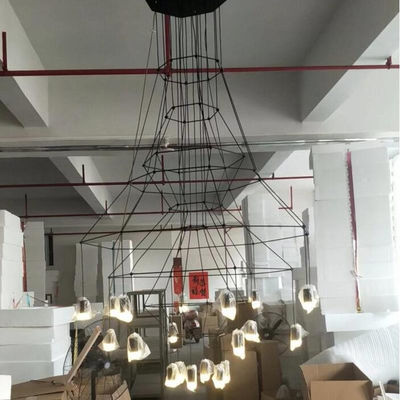 Modern 110V 220V 240V LED black wireflow pendant light lamp Wireflow Chandeliers(WH-MI-177)