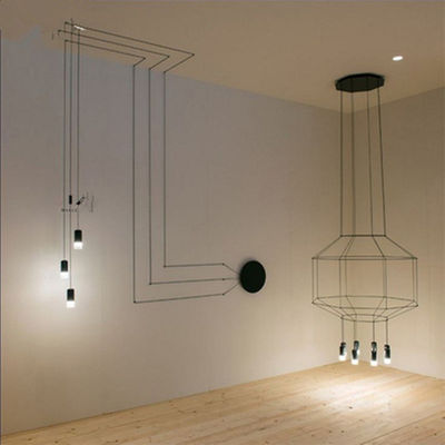 Modern 110V 220V 240V LED black wireflow pendant light lamp Wireflow Chandeliers(WH-MI-177)
