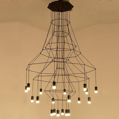 Modern 110V 220V 240V LED black wireflow pendant light lamp Wireflow Chandeliers(WH-MI-177)