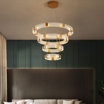 Luxury Chandelier Lights For Living Room Bedroom Kitchen Parallel Ring LED Chandelier(WH-MI-187)